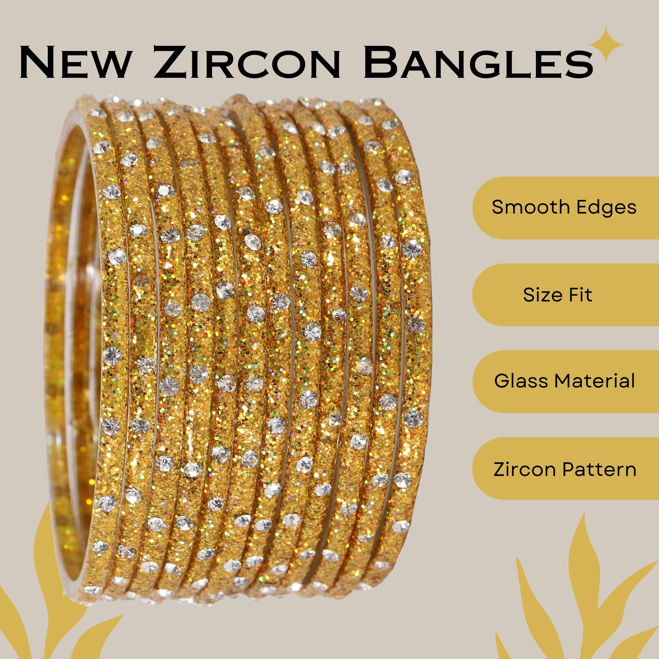 Glass Bangles Set with Diamond Stone Kanch ki Chudiyan